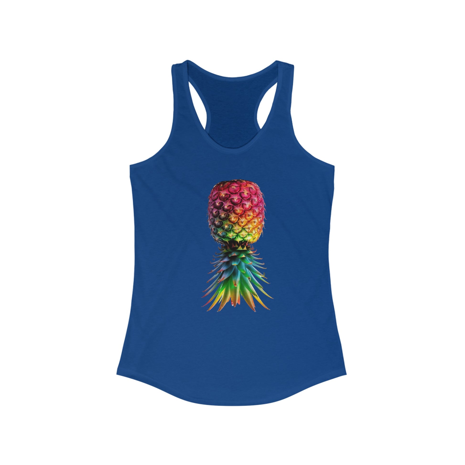 The Stamina for Men Women's Upside-down Pineapple royal blue Top | QOS front view