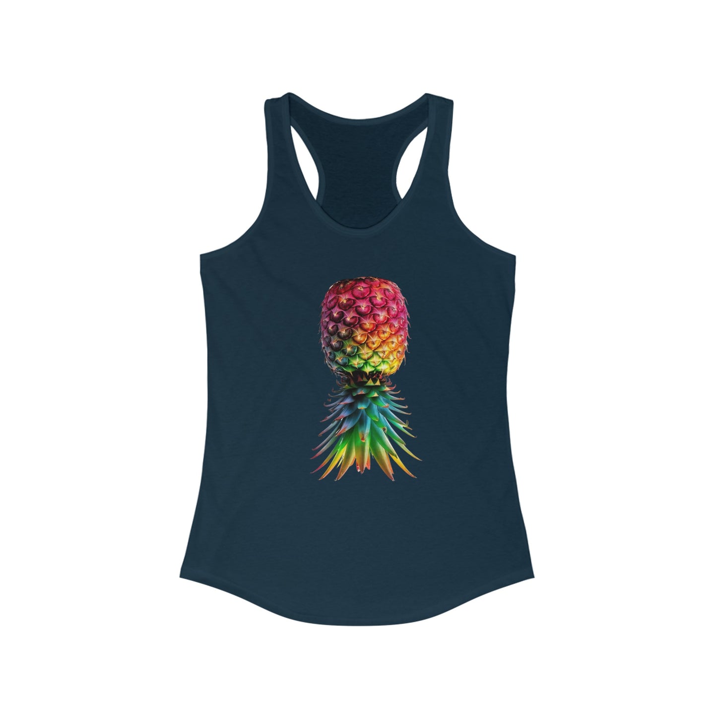 The Stamina for Men Women's Upside-down Pineapple midnight blue Top | QOS front view