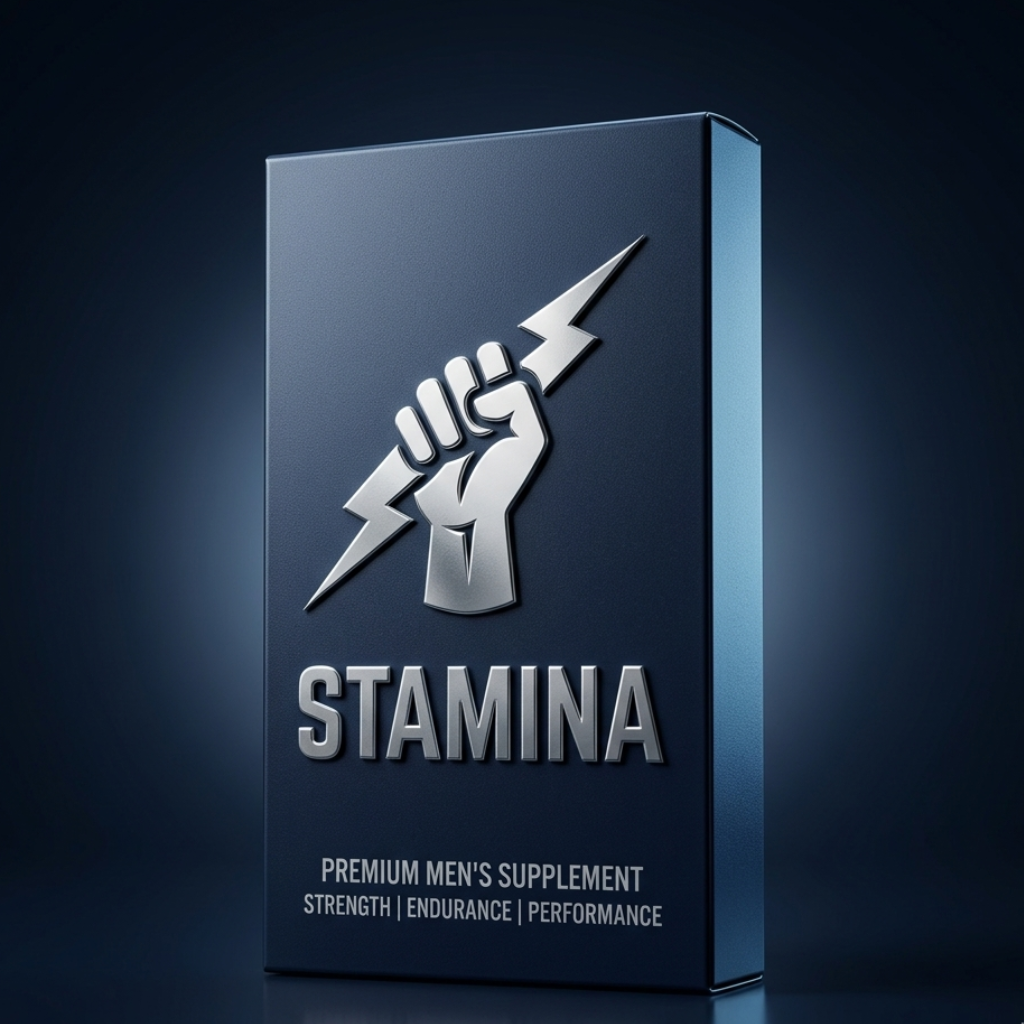 Stamina for Men single pack box, a premium herbal supplement for male strength, endurance and performance