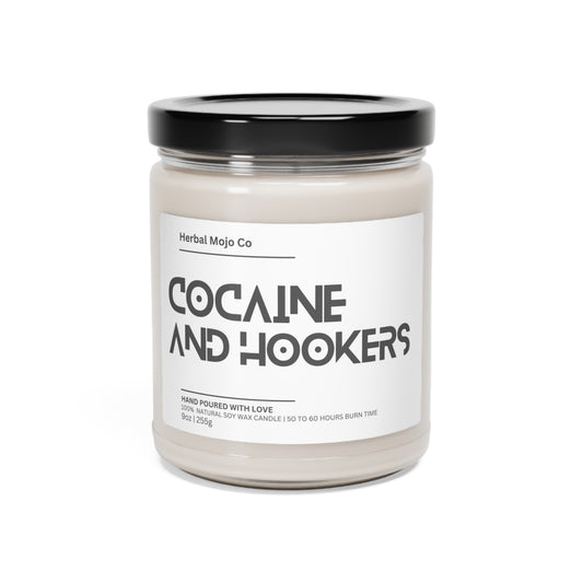 Stamina for Men libido enhancing Cocaine & Hookers scented candle product shot with white background