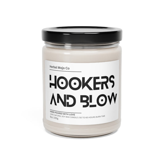 Stamina for Men libido enhancing Hookers & Blow scented candle product shot with white background