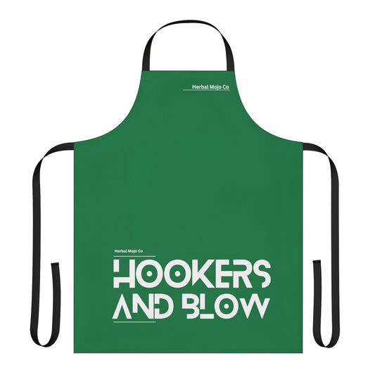 The Stamina for Men Hookers and Blow BBQ apron with white background