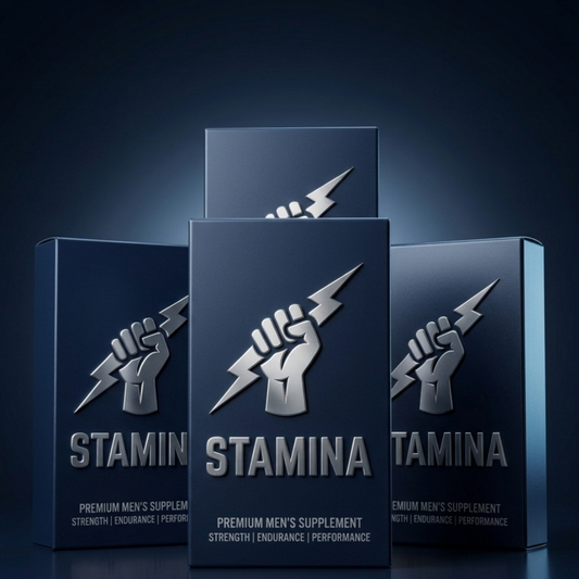 Stamina for Men Buy 3 Get 1 Free bundle, four boxes of the premium herbal supplement with free worldwide shipping